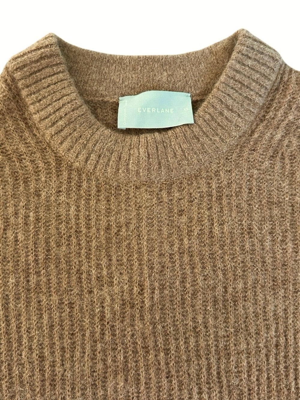Everlane Alpaca Cocoon Crew Sweater Brown Cozy Minimalist Size XS - Picture 7 of 15